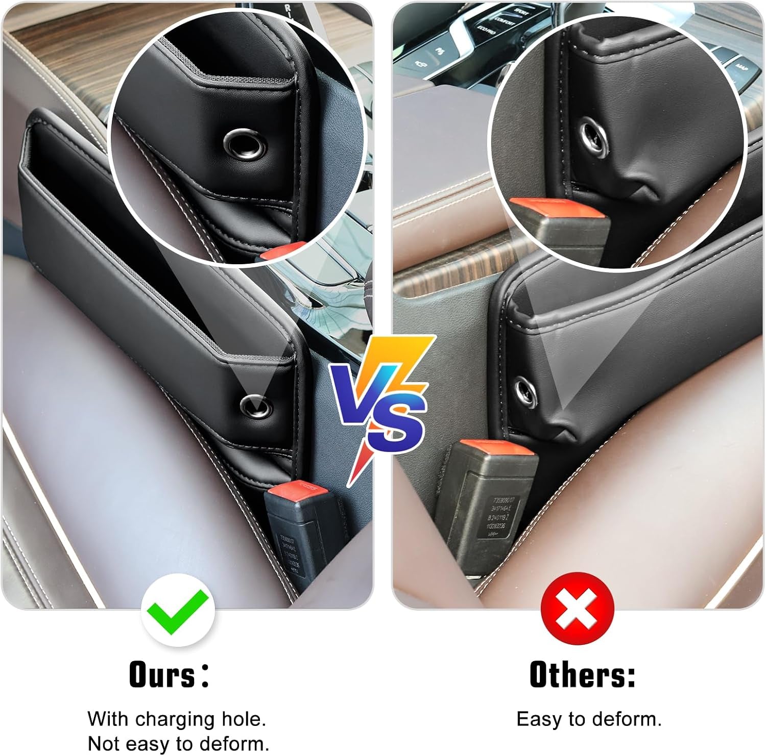 Transform Your Car's Interior with the Premium Adjustable Car Seat Gap Filler - Universal Fit Storage Organizer for Phones, Wallets, and More